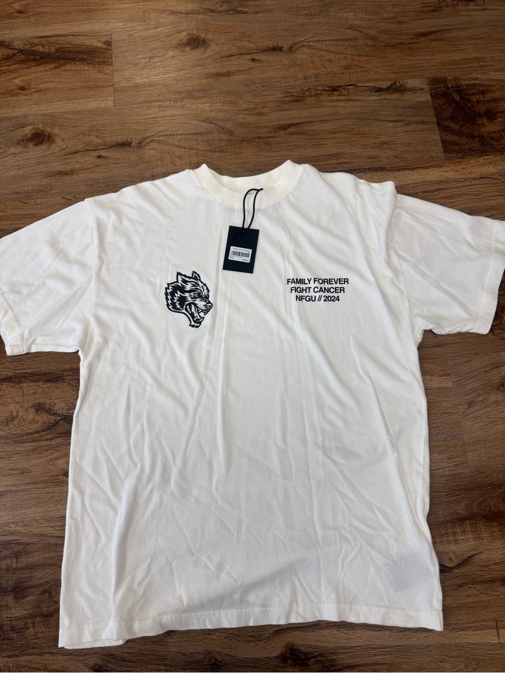 NFGu 2024 "Family Forever Fight Cancer" White Graphic T-Shirt